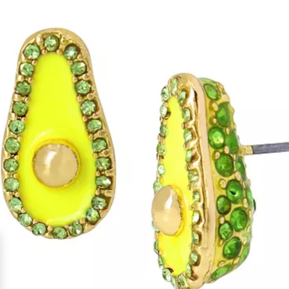 BETSEY JOHNSON faux stone avacado earrings